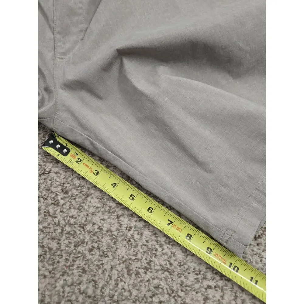 Ben Hogan Men's Beige Chino Shorts Flat Front Zip Button Slash Pockets Size 38